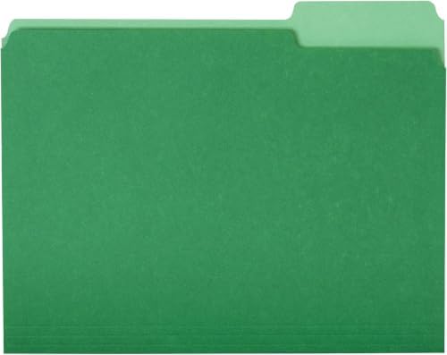 Amazon Basics File Folders for Organization,Letter Size,1/3 Cut Tab,Bright Green,(Pack of 360) by AmazonBasics