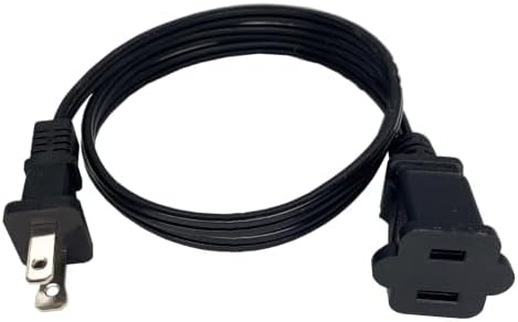 Short Extension Cord 2 Foot, 18 AWG Small 2 Prong Power Cord Cable - Image 2