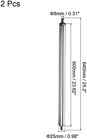 PATIKIL Conveyor Roller 1" Diameter 24" Long Stainless Steel Silver 2pcs - Image 2