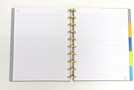 Talia Discbound Notebooks, Planner, Customizable, With 1" Gold Discs (Cool Gray, Midsize (7.5in x 9.75in)) - Image 2