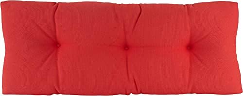 Klear Vu The Gripper Omega Non-Slip Tufted Bench Cushion for Indoor Furniture, Assembled in USA, Entryway Storage, Bay Window, Corner Nook or Piano Seat, 27 Inches, Solid Coral - Image 2