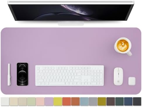 HOMIEAZICOZI Leather Desk Mat - Non-Slip PU Desk Pad for Office and Home - Desk Organization and Accessories - Ideal for Large Mouse Pad and Desk Mats on Top of Desks (Purple,36''x 17'') (DPD-Pu-L) by HOMIEAZICOZI