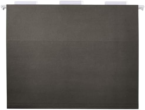 Amazon Basics Hanging File Folders with Adjustable Tabs for Document Organization, Letter Size, 8.5x11 inches, Black, 25-Pack - Image 3