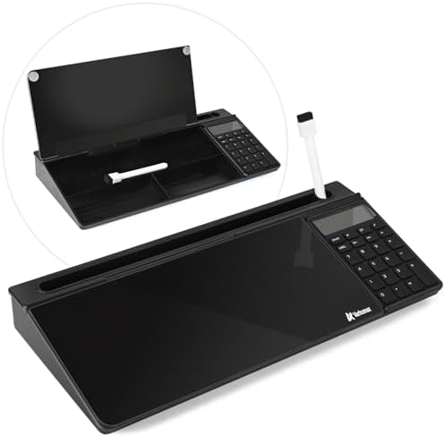 Varhomax Glass Desk Whiteboard Gray with Calculator by Varhomax