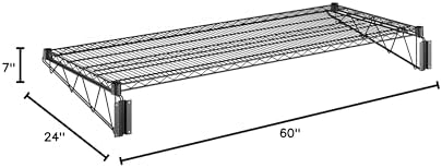 24" x 60" Wire Black Epoxy Wall Mount Shelf, Commercial Fixed Wall Mount Rack, NSF, Metal Floating Shelving for Kitchen, Stock Rooms, Home and Hotel - Image 3
