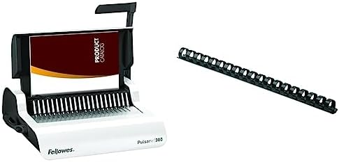 Fellowes Pulsar+ Comb Binding Machine (5006801) and Fellowes Plastic Binding Comb 3/8" Black, 100Pack by Unknown