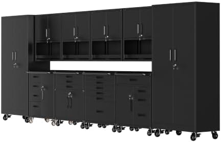 10-Piece Garage Storage Cabinets System Heavy Duty Workshop Set by FLIXELIO