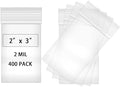 400pcs 2 X 3 Clear Reclosable Zip Plastic Poly Bags with Resealable Lock Seal Zipper-2 Mil by Fessary