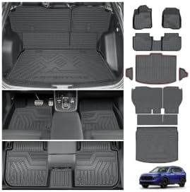 Powerty Floor Mats for 2023-2025 2026 Honda CRV (Gas Model Only), All Weather 3D TPE Anti-Slip Upper & Lower Position Trunk Cargo Liner Seat Back Covers Protectors Full Set Car Accessories by Powerty