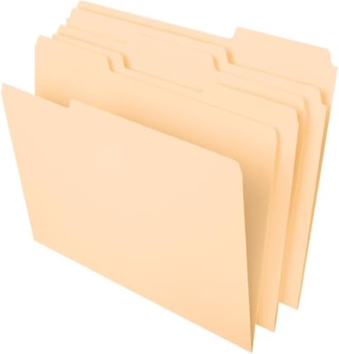 Pendaflex File Folders, 100 Pack, Durable Manila Folders, Letter Size (8.5" x 11"), 3 Top Tabs for Easy Labeling, Everyday Filing Essential for Offices, Classrooms & Home Document Organization by TOPSProducts