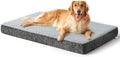 JOEJOY Orthopedic Dog Bed for Extra Large Dogs, Washable Dog Crate Bed Large Sized with Removable Cover, Egg Memory Foam Big Pet Beds, Light Grey, 47"x29" by JOEJOY