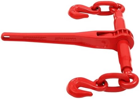 Ratchet Chain Binder 5/16"-3/8", 4 Pcs Load Binders, 5400lbs Capacity Ratchet Load Binder, Ratchet Lever Binder with G70 Hooks, Heavy Duty Ratchet Boomer for Tie Down, Hauling, Towing (Red) - Image 6