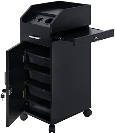 Hair Salon Storage Cart, Black - Image 2