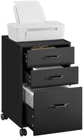 VASAGLE Mobile File Cabinet, 3 Drawers Filing Cabinet with Wheels by VASAGLEbySONGMICSHOME