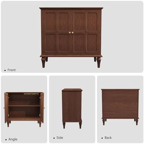 ARTPOWER Brown Sideboard Buffet Cabinet with Storage, Mid-Century Modern Storage Cabinet with 2 Doors and Adjustable Shelves, Accent Style Sideboard for Entryway, Dining Room, Living Room - Image 6