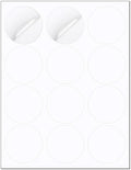 Methdic 2.5" Diameter High Visibility Printable Round Labels，Matte White，360 Customizable Blank Stickers by Methdic