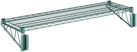 14" x 48" Wire Green Epoxy Wall Mount Shelf, Commercial Fixed Wall Mount Rack, NSF, Metal Floating Shelving for Kitchen, Stock Rooms, Home and Hotel by Zedfire
