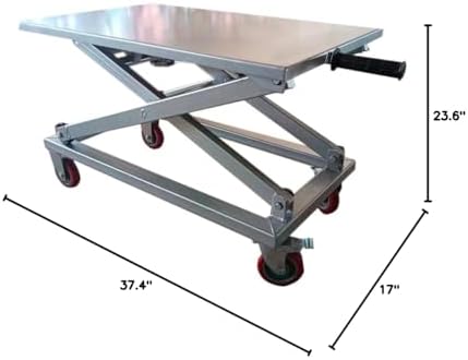 Work Height Platform Cart, Industrial Cart Platform with Wheels, Folding Platform Cart, 23.6in x 37.4in Heavy Duty Steel Cart, 660lbs Capacity for Heat Press, DTF Printer - Image 4