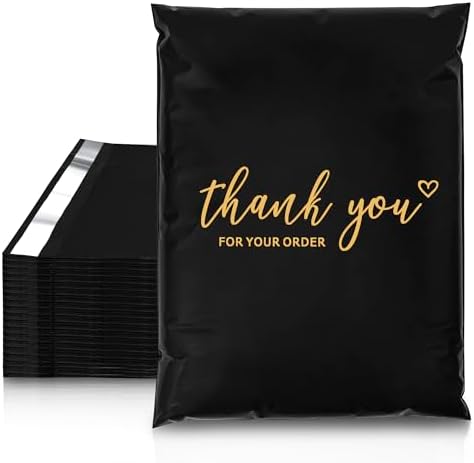 JinRuiKJ Thank You Poly Mailers 10x13 Inch, 25 PCS, Black by JinRuiKJ