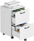 DUMOS 2 Drawer Storage Cabinet, Rolling Under Desk Storage, White by DumosLifestyle
