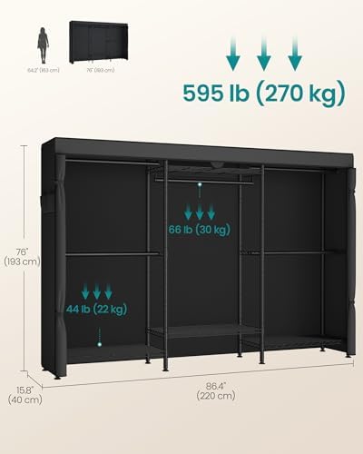 SONGMICS Closet Organizers and Storage, Clothes Rack with Shelves - Image 6