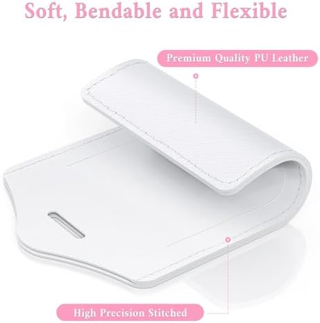 Sodsay 2 PCS Initial Luggage Tag, Luggage Tags for Suitcases Cute Sequin Letter PU Leather Travel Bag Baggage Tags Privacy Cover ID Label for Women Kids Teens Men(C, White Leather+Hot Pink Letter) - Image 4