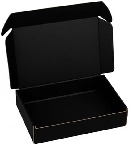 10 Pack 9"x6"x2" inch Shipping Boxes Black Corrugated Cardboard Box for Small Business, Mailer, Shipping, and Packing by Unknown