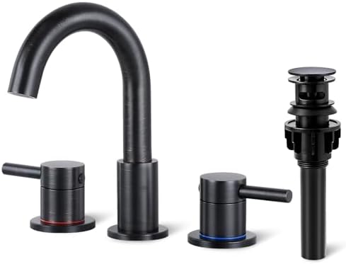 2-Handle Widespread Bathroom Sink Faucet 3 Hole, Oil Rubbed Bronze by IUERASD