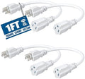 DEWENWILS Short Extension Cord 1FT, AWG16/3, White, UL Listed, 4 Pack by DEWENWILS