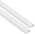 D-Line Half Round Cord Hider, Patented Cable Cover, Hide TV Wall Mount Wires, Raceway for Cords, Decorative Wire Covers, Paintable, Adhesive Cable Concealer, 2X 0.78in W x 0.39in H x 39in L, White by D-LineUSAinc
