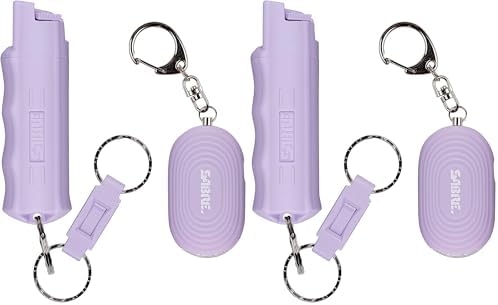 SABRE Personal Safety Kit with Pepper Spray and 2-in-1 Personal Alarm with LED Light, 0.54 fl oz, 25 Bursts,130dB Alarm, Audible Up to 1,250 Feet by SABRE