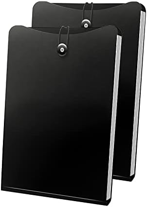 Vertical Accordion File Folder, Expanding File Document Organizer Bag for A4 Letter Size (2 Pack, Black) by Unknown