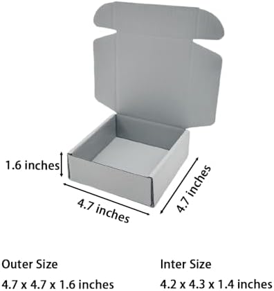 50 Pack 4.7x4.7x1.6 in Gray Shipping Boxes - Image 2