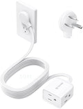 TROND Rightward Flat Plug Extension Cord 10ft for Small Tight Spaces, White by TRONDOfficial