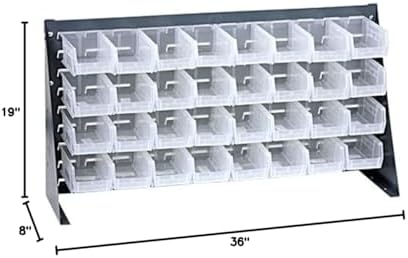 Quantum Storage Systems QBR-3619-220-32IV Ultra Bin Complete Bench Rack Package with 32 Ultra Bins, 36" x 8" x 19" , Ivory - Image 2