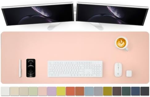 Large Desk Mat - 47.2"x 17" Non-Slip PU Desk Pad for Office and Home - Ideal for Large Mouse Pad and Desk Mats on Top of Desks(Pink) by HOMIEAZICOZI