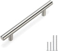homdiy Brushed Nickel Cabinet Pulls Drawer Handles, 4in(102mm) Hole Center Dresser Drawer Handles Silver Drawer Pulls for Kitchen, Bedroom, Bathroom, Livingroom by homdiy