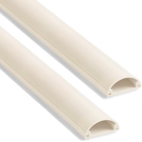 ZhiYo 6.6ft Cord Covers for 1-2 Wires on Wall, 1" W x 0.4" H, Beige by ZhiYo