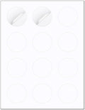 Methdic 2" Diameter High Visibility Printable Round Labels，Matte White，360 Customizable Blank Stickers by Methdic