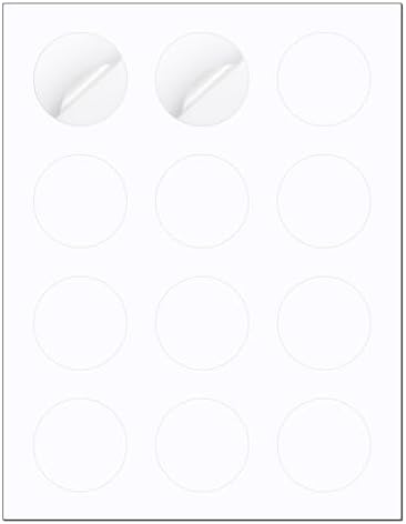 Methdic 2" Diameter High Visibility Printable Round Labels，Matte White，360 Customizable Blank Stickers by Methdic