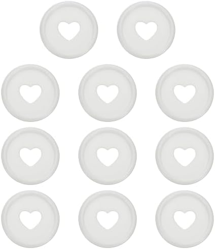 PATIKIL 24mm Plastic Book Binding Discs, 11 Pack Discbound Expansion Discs Heart Binder Rings for DIY Notebook Planner, White by PATIKIL