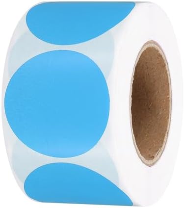 PATIKIL 1.5 Inch Round Thermal Label Stickers, 500Pcs Circle Direct Thermal Sticker Labels Self-Adhesive Thermal Printer Stickers for Business Classroom Office, Blue by PATIKIL
