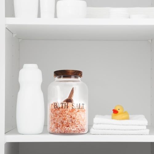 BKYFPQ 74 oz Bath Salt Container with Wooden Lid and Scoop - Image 7