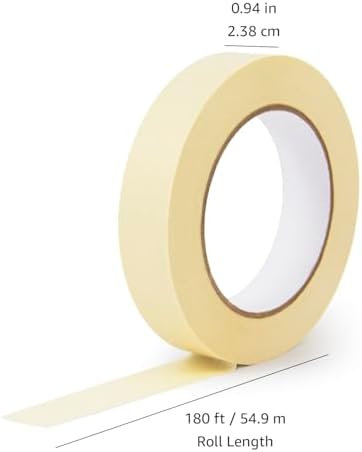 Amazon Basics Masking Tape for Light Duty Applications, Labeling, Easy Removal, Tears by Hand, 0.94" x 180', Beige, 6 Rolls - Image 6