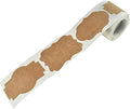 HAHIYO 3*2Inches 150Pcs Natural Brown Kraft Sticker Rectangles of 3 different shapes Label Sticker Roll Blank label Sticker to Write On Permanent Adhesive Dot Sticker for Jar Canning Label Price Tag by HAHIYO