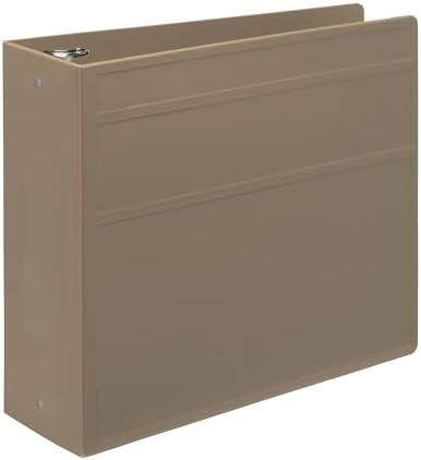 Carstens 4-Inch Heavy Duty 3-Ring Binder - Side Opening, Sand, Durable Plastic, Precision No-Gap Rings, Waterproof Cover, No Pockets, Holds 600 US Letter Sheets, BPA-Free, Made in USA (1846-3R) by Carstens