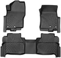 Powerty Floor Mats for 2022 2023 2024 2025 Nissan Frontier (Crew Cab with 2nd Row Under-Seat Storage) All Weather 3D TPE Anti-Slip Car Liners for 1st & 2nd Row Accessories by Powerty