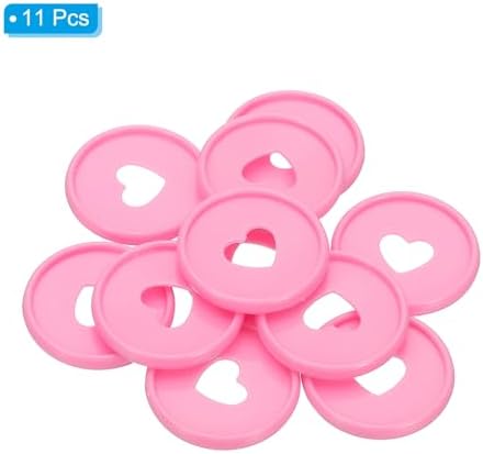 PATIKIL 35mm Plastic Book Binding Discs, 11 Pack Discbound Expansion Discs Heart Binder Rings for DIY Notebook Planner, Pink - Image 3