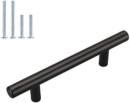 homdiy 3.5" Cabinet Handles Black Drawer Pulls - HD201BK Modern Cabinet Pulls Cabinet Hardware for Kitchen Cabinets, 10 Pack Stainless Steel Cupboard Handles by homdiy