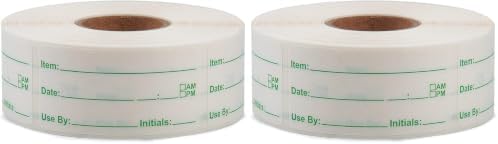L Liked 500 Stickers Use by 1 x 2 Inch Dissolvable Labels Green (Pack of 2) by LLIKED